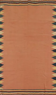 Flat Weave Pile Kilim Qashqai Nomadic Reversible Rug 5x8 Wool Hand Woven Carpet • $773.23