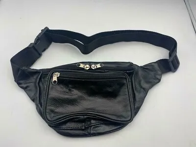 100% Leather Bum Bag Waist Belt Money Belt Fanny Pouch Holiday Travel Wallet • £7.99