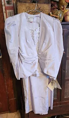 Scott McClintock NWT Vintage Lavender Taffeta Lace Sequin Skirt Set Size 8 • £123.48