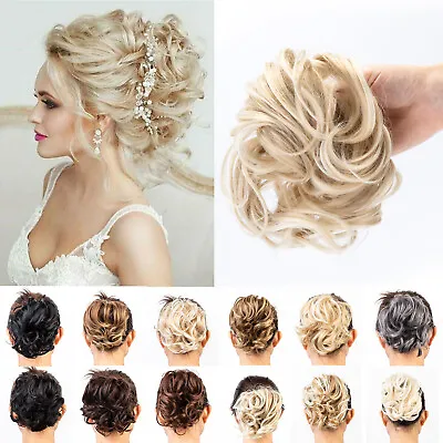 £6.89 • Buy UK LARGE Messy Bun Hair Piece Scrunchie Curly Thick Updo Hair Extension As Human