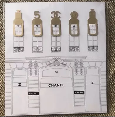 Chanel VIP Gift 5 Pcs Bookmark Set Metal Gold Bookplate • £24