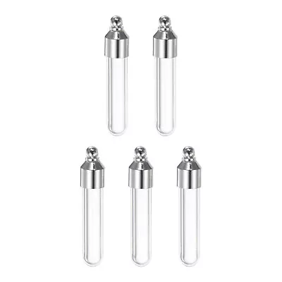 5pcs Name On Rice Glass Vial Pendant Round Bottom Tube • $11.21