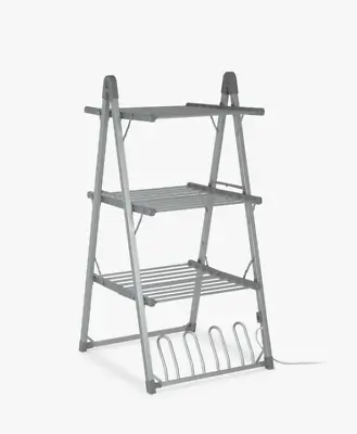 John Lewis 3-Tier Indoor Clothes Airer  Heating Element Does NOT Work  Silver • £39.54