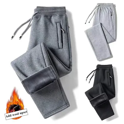 Mens Thermal Fleece Lined Elasticated Sport Joggers Winter Thick Trousers Pants# • $5.99