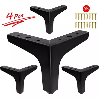 4Pcs Furniture Legs Metal Table Legs Sofa Bed Chair Cupboard Leg Feet 10cm • £10.89