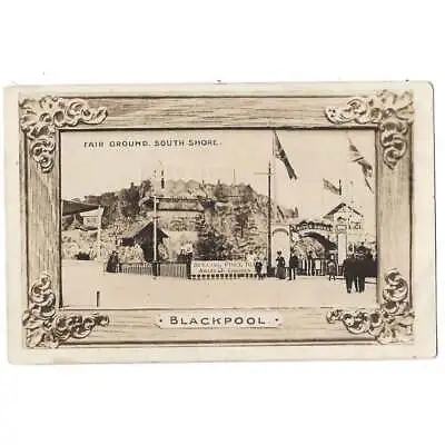 BLACKPOOL Fairground South Shore Showing River Caves RP Postcard Sent 1910 • £3.99