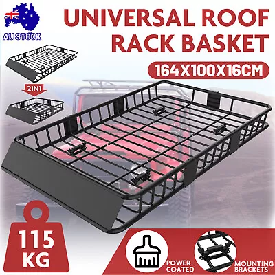 Car Roof Rack 115kg Top Luggage Carrier Basket Universal Cargo SUV Travel Holder • $199.90