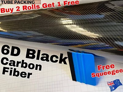 6D Black Carbon Fibre Fiber Car Vinyl Wrap Film Roll Sticker Decals Air Release  • $15.88