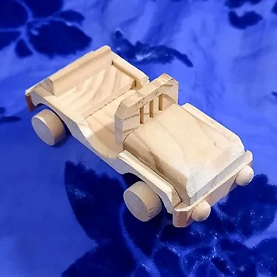 Vintage Don Mechanics Wooden Jeep Toy Deadstock New 1990s Wood Craft • $41.25