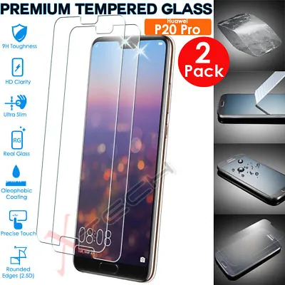 2x Genuine TEMPERED GLASS Invisible Screen Protector Cover For Huawei P20 Pro • £2.19