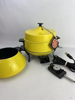 NOS Vintage GE General Electric Entertainer Skillet Fondue Sauce Pot Frying Pan • $100