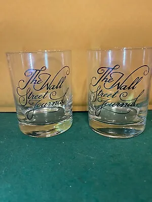 2 Vintage Wall Street Journal Cocktail Glasses Logo Promotional Tumblers • $74.99