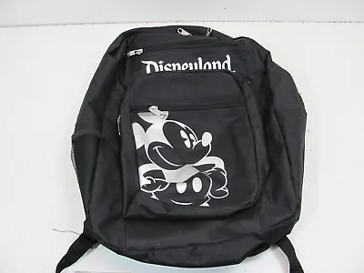 Large LN Disneyland Resort Backpack Black Bag Silver Mickey Mouse DISNEY • $21.46