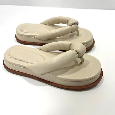 Anthropologie Vicenza Puffy Platform Flip-Flop Chunky Leather Sandals Sz 5 / 36 • $40