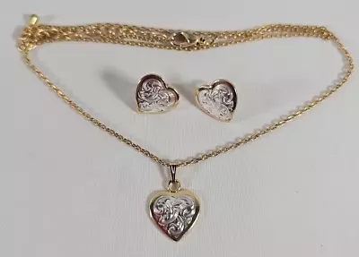 Montana Silversmiths Classic Heart Pendant Necklace And Earring Set • $45.97