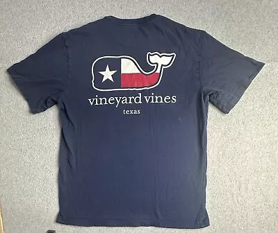 Vineyard Vines Shirt Adult Small Blue Red Whale Texas Flag Casual Pocket Mens • $14.95