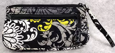 Vera Bradley Wristlet Baroque Wallet Clutch Black Gray White 2 Zipper 8 X5  • $9.99