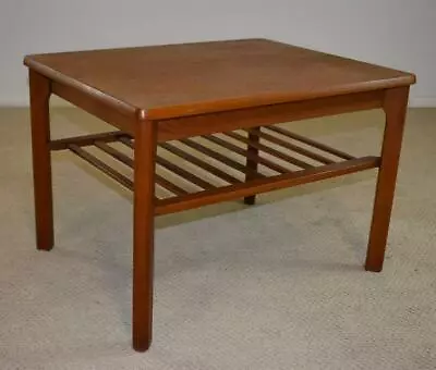 Mid Century Modern Danish Teak Side Table Magazine Rack Mobelfabrikken Toften • $695