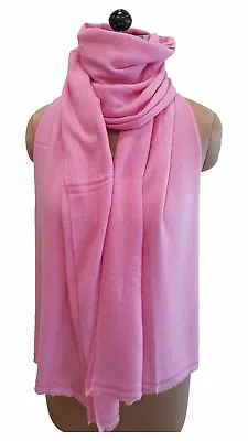 £39.99 • Buy New 100% Wool Cashmere Herringbone Pink & BlueWomen's/Ladies Scarves/Wrap/Shawls