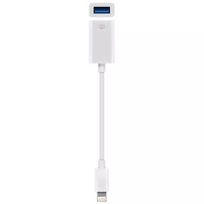 Lightning To USB-A OTG Socket Adaptor For IPhone IPad IOS 65mm Length • £8.99
