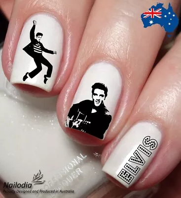 Elvis Presley Fan Nail Art Decal Sticker Water Transfer Slider - Music Theme • $5.49