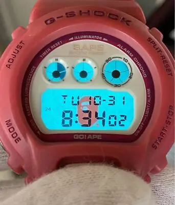 A BATHING APE X G-SHOCK DW-6900 Men’s Watch Digital Round Pink W/Box • $416.24