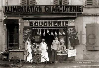 Antique Commerce Butcher Bike Scooter Toulouse Photo Antique 1920 Reprint • $9.96