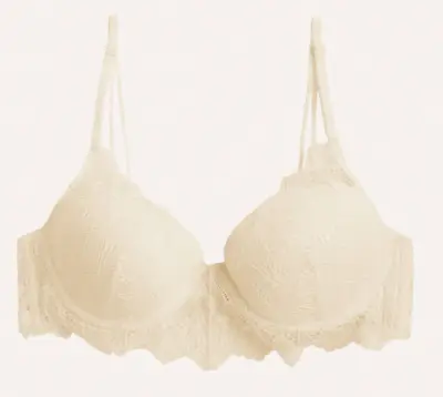 New Ex Store Lace Padded Underwired Push Up Bra 34A Cream • £5.99