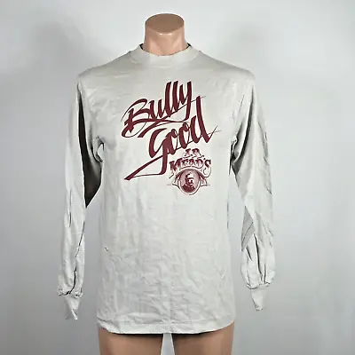 Vintage JR MEADS BULLY GOOD Wichita Shirt Adult MEDIUM Gray Mens 80s Restaurant • $39.95