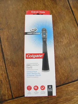 4 X Colgate Omron Proclinical Refill Brush Heads Black 360 Degree Deep Clean • £24.99