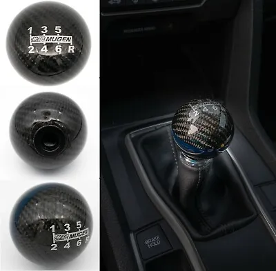 MUGEN Black Carbon Fiber Shift Knob 6 Speed For Honda Acura W/M10x1.5 Adapter  • $25