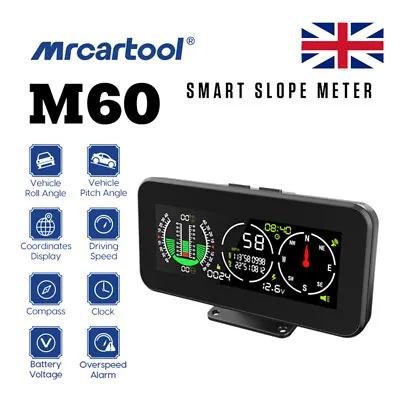 £44.99 • Buy Car GPS Digital Inclinometer Compass Head Up Display Slope Meter Gauge Alarm M60