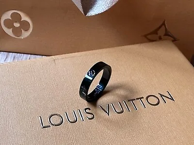 Louis Vuitton AW21 You & Me Monogram Black Ring - LV Size M • £175