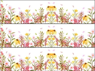 Wild Flower Meadow Floral Pretty Ribbon Border Edible Cake Topper Wafer Or Icing • £4.72