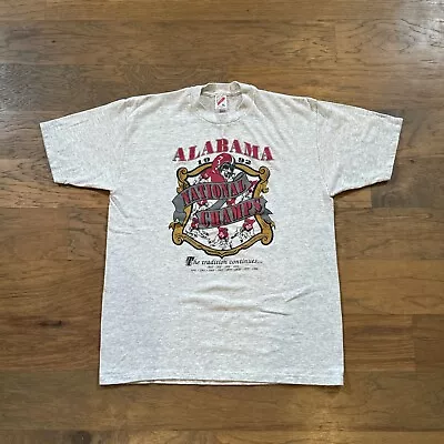 Vintage Alabama Crimson Tide Shirt Mens XL Gray 1992 National Championship NCAA • $25.99