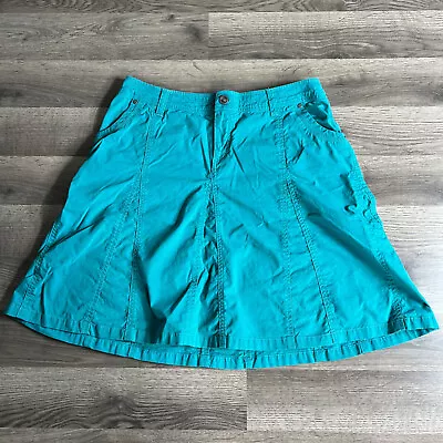 Kuhl A Line Skirt Women's Size 12 Teal Outdoor Hiking Knee Length Gorpcore • $19.95