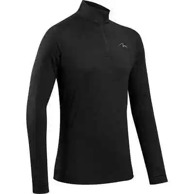 More Mile Mens Core Half Zip Training Top Black Long Sleeve Running Jersey Sport • £18.50