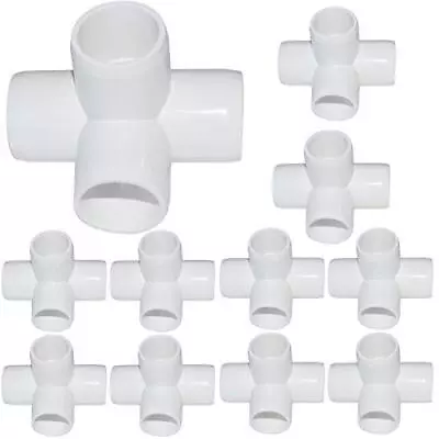 15Pack 3/4Inch 4 Way PVC Fittings Heavy Duty PVC Elbow Side Outlet Tees Fur... • $38.10