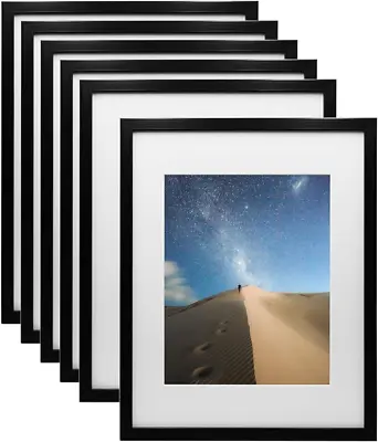 A4 Photo Frames Pack Of 6 Certificate Art Picture Frame Black Modern Frame New • £14.39