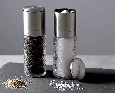 Premium Salt And Pepper Grinder Set Stainless Steel Mill !Kitchen GIFTS  • £16.99