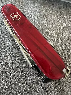 RARE Translucent Red Victorinox Officer Suisse Vintage Swiss Army Knife Xlnt!! • $270.74