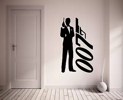 James Bond 007 Movie Silhouette - Vinyl Wall Art Sticker (fms46) • £15.99