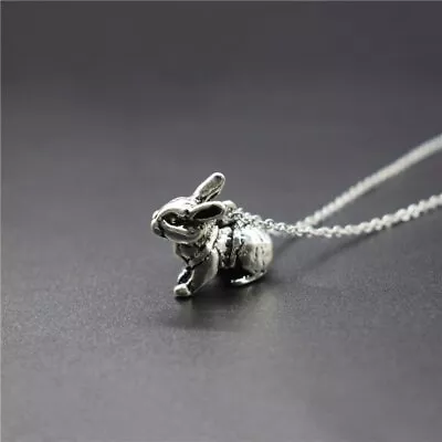 £14.21 • Buy Unisex Adorable 3D Rabbit Bunny Pendant Necklace Fashion Jewelry For Men / Women
