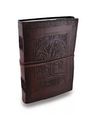 Vintage Handmade Embossed Leather Journal Blank Book Personal Diary Notebook  • $44.53