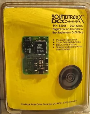 SoundTraxx DCC P.N. 820061 Sound Decoder For Bachmann On30 Shay DSD-B2TSLC • $252.90