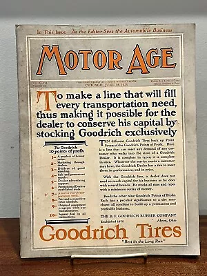 Complete Motor Age Magazine From June 18 1925  Goodrich Tires Auto Articles & Ad • $29