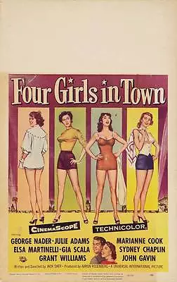 FOUR GIRLS IN TOWN Movie POSTER 27x40 George Nader Julie Adams Sydney Chaplin • £17.34