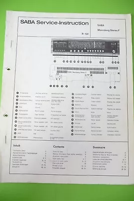 Service Manual Instructions For Saba Meersburg Stereo F Original • $16.83