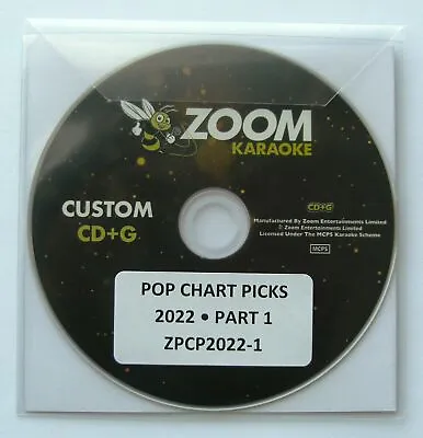 £9.95 • Buy Zoom Karaoke CD+G Disc - Pop Chart Picks 2022 (Part 1) - 15 Big Pop Hits