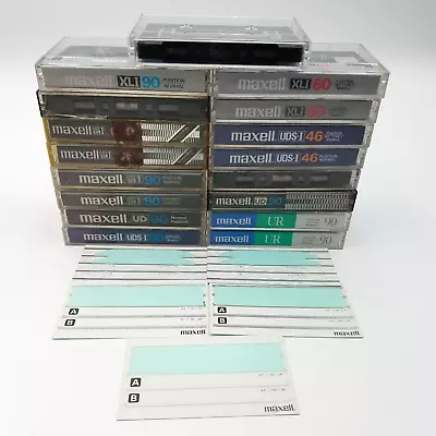 Lot Of 17 - Bulk Erased Maxell Normal Pos Cassette Tapes UD 90 XLi 90 UR 46 • $40